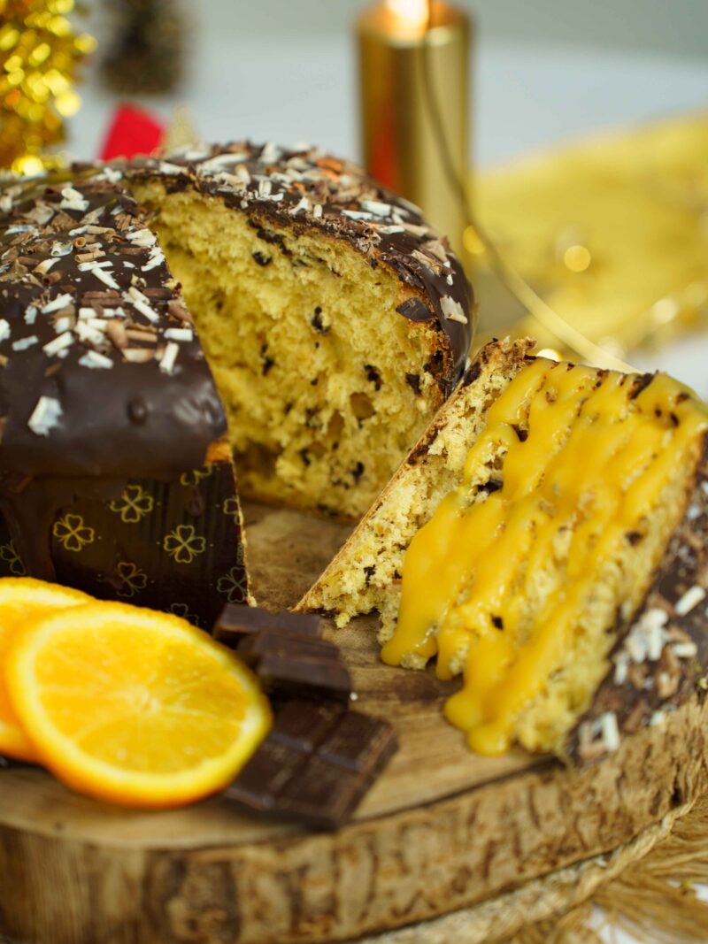 Panettone Fondente e crema all'Arancia