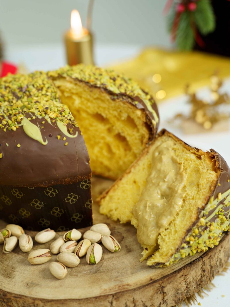 Panettone Pistacchio Dubai e Cioccolato