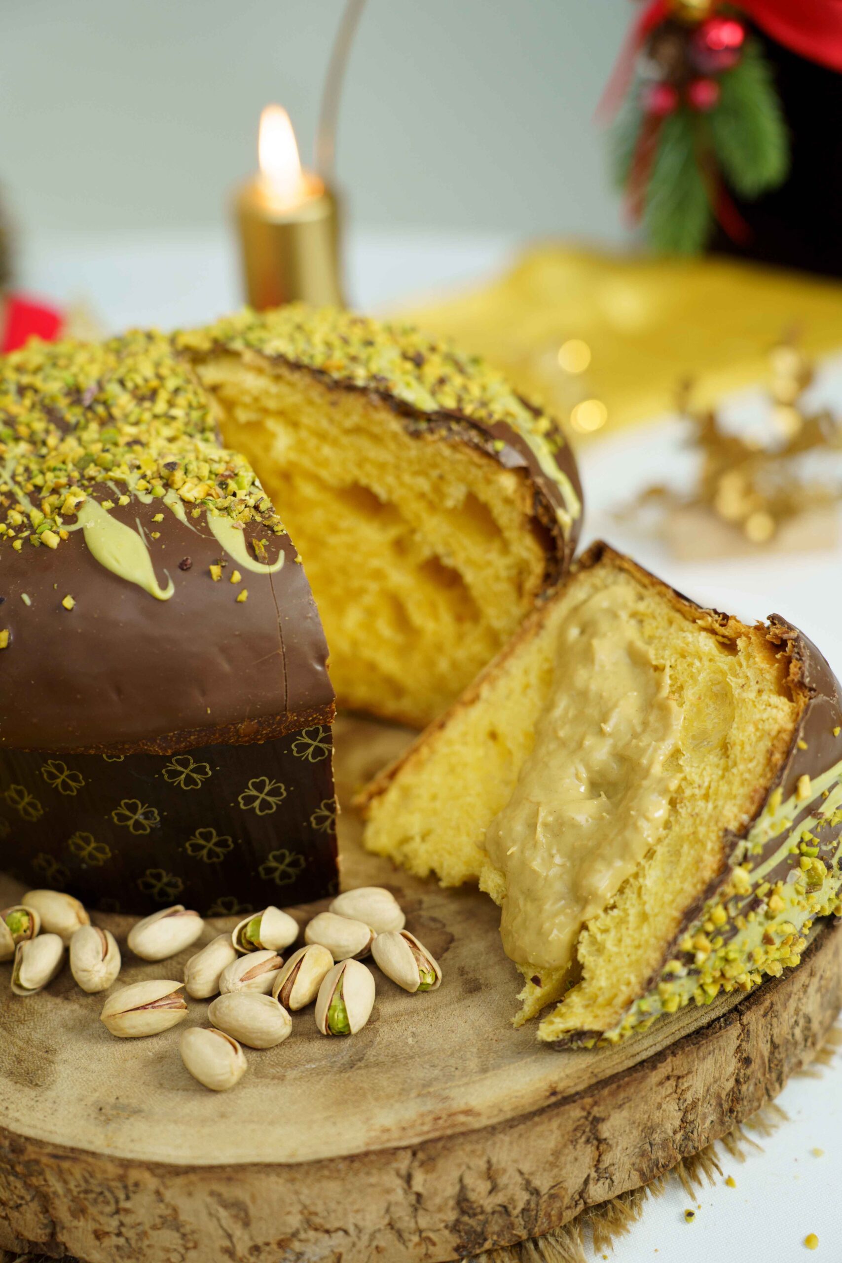 Panettone Pistacchio Dubai e Cioccolato